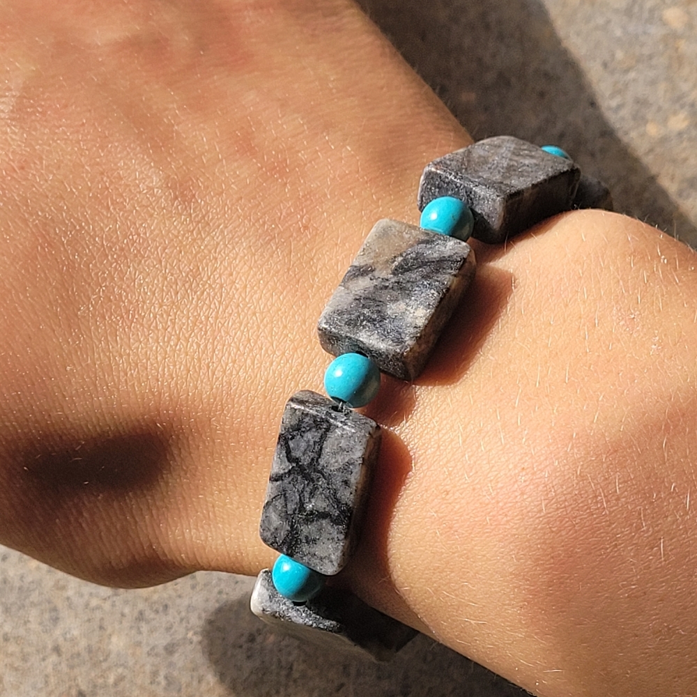 Boho Magnesite & Jasper Stone Bracelet
